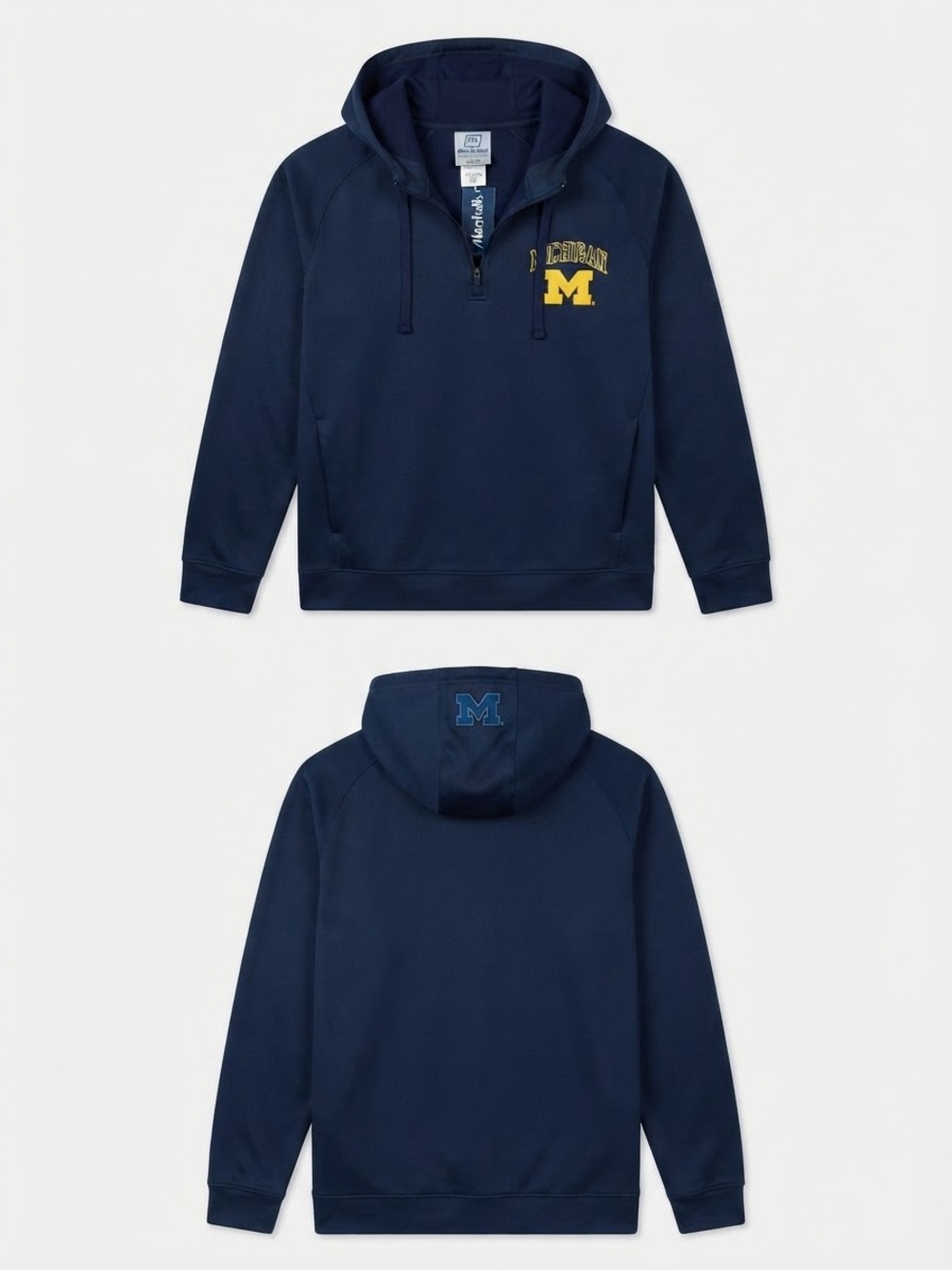 Michigan Navy Men’s Hoodie Jacket with Yellow M Logo